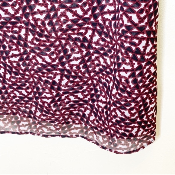 CAbi red,black and white geo print Venus Cowl Neck Blouse Valentine's Day - Picture 6 of 11